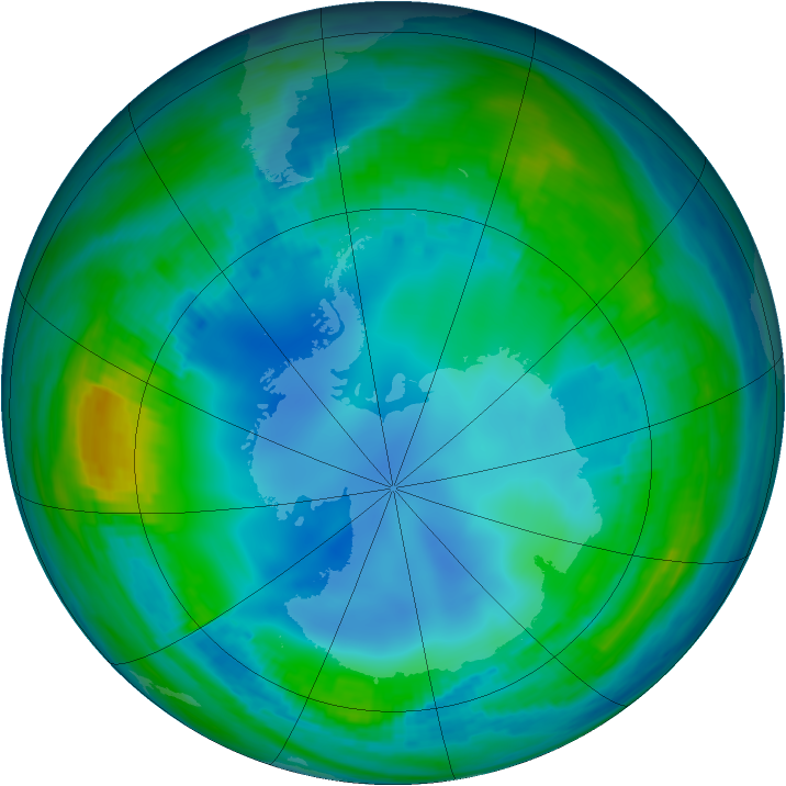 Antarctic ozone map for 19 May 1987